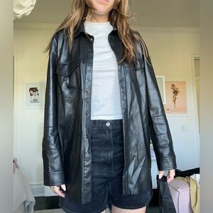 Nanushka vegan leather shacket / over shirt
